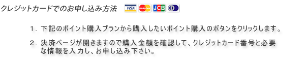 クレジットカードでのお申込み方法